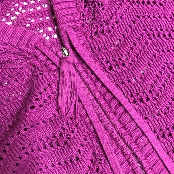 𝅺athleta Shoreline Purple Crochet Style Hoodie - Picture 7 of 8